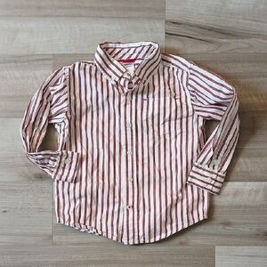 Gymboree Red and White Striped Button Down Shirt Vintage Size 3-4 Years (G)